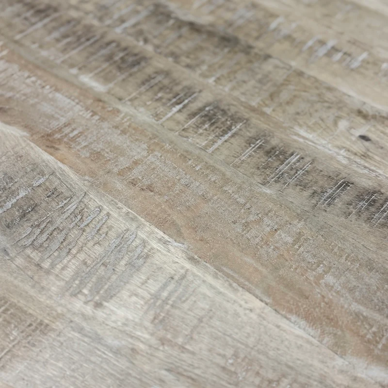 Worn White Mango Wood Round Dining Table - Image 5