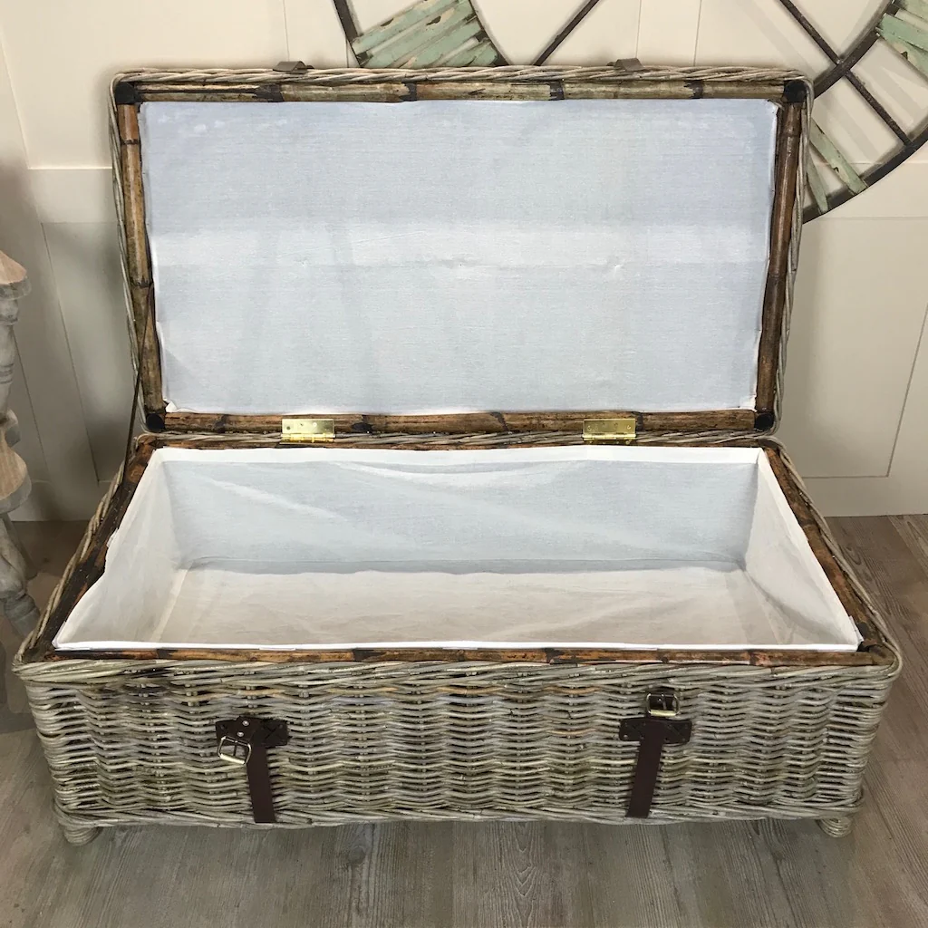 New England Woven Coffee Table Storage Trunk - Image 3