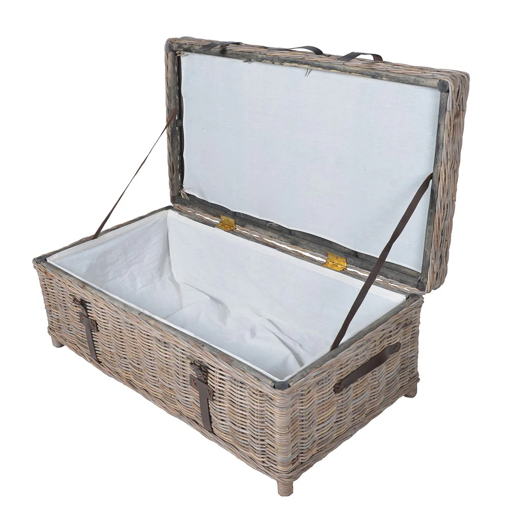 New England Woven Coffee Table Storage Trunk - Image 4