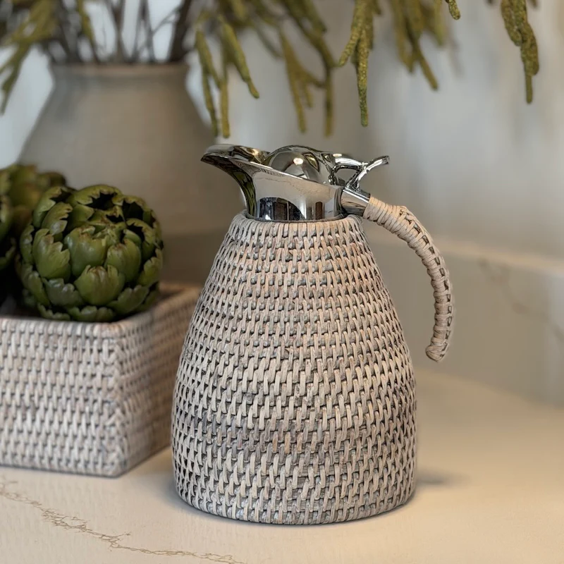 Woven Natural Rattan Thermos - Image 3