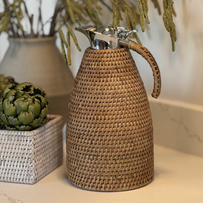 Woven Natural Rattan Thermos - Image 4