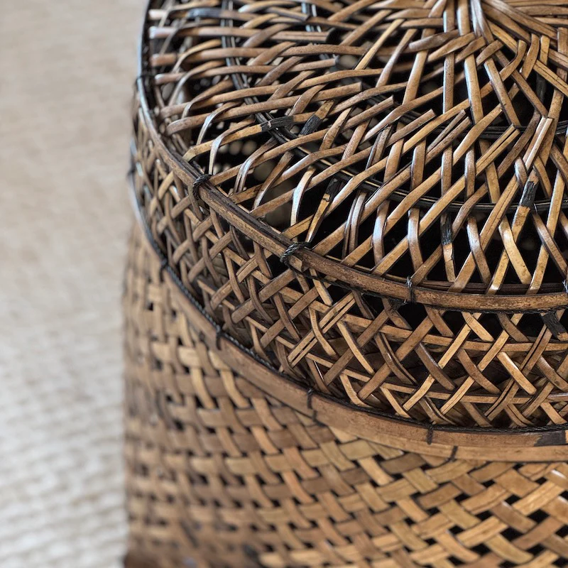 Woven Rattan Weave Basket With Lid - Image 2