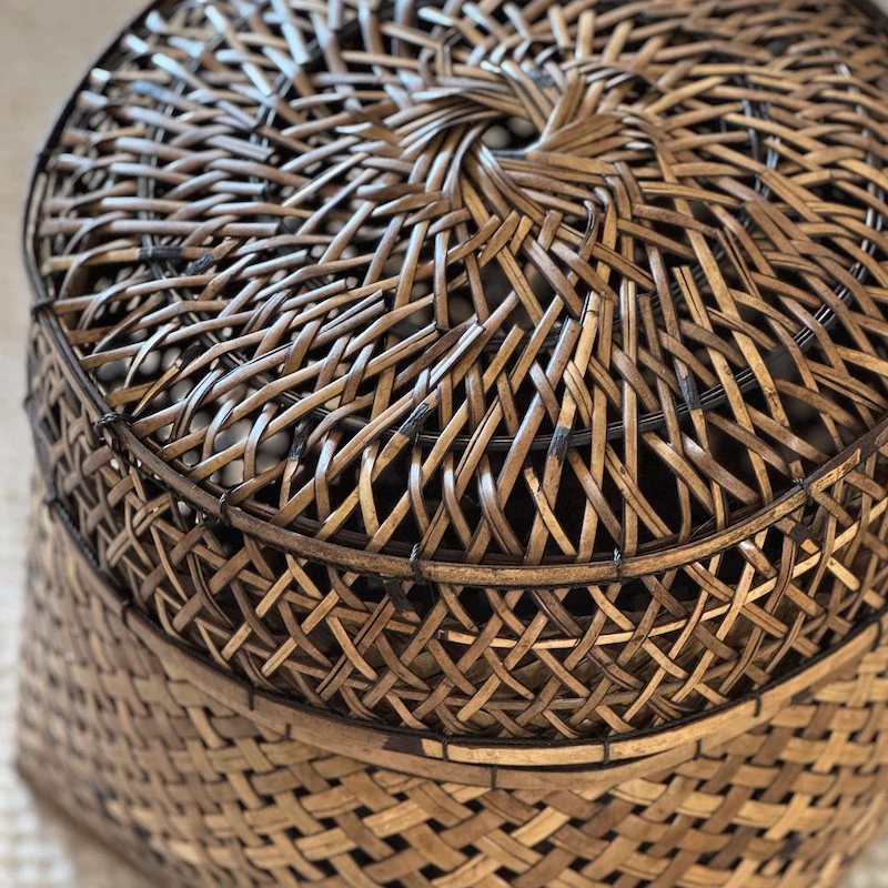 Woven Rattan Weave Basket With Lid - Image 4